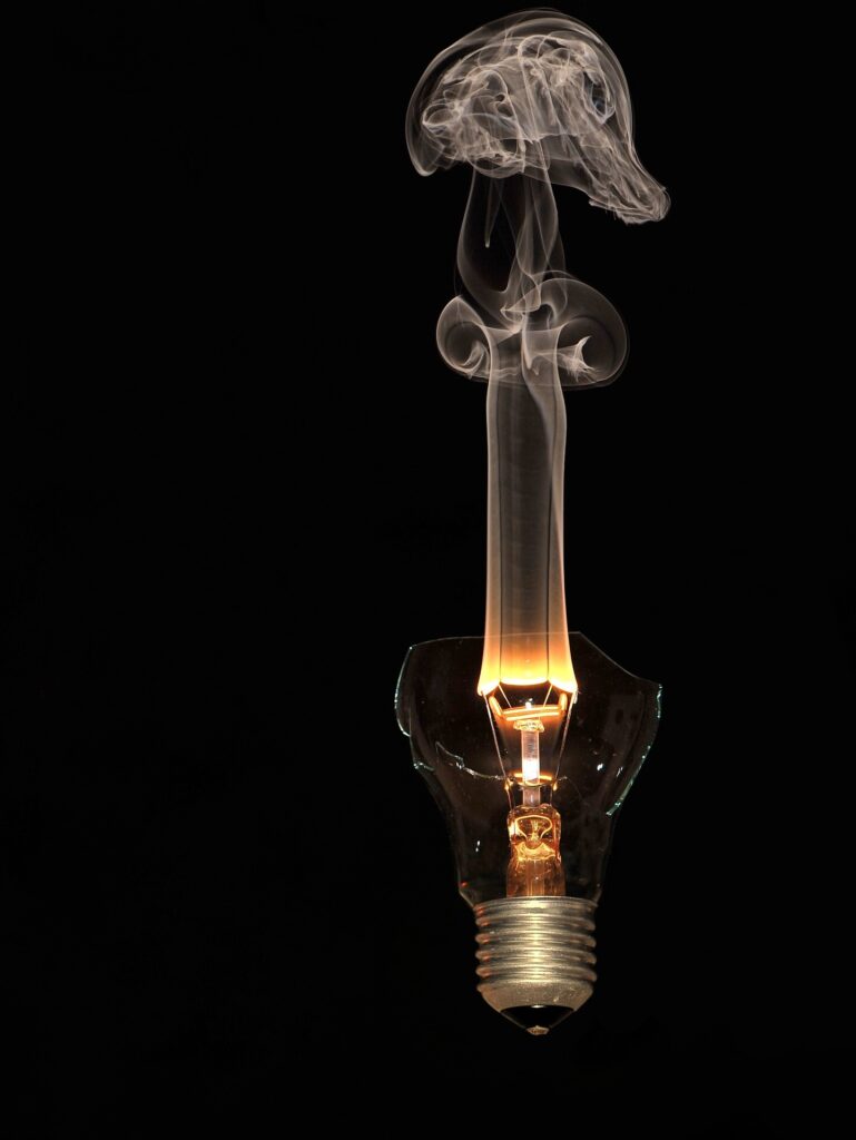 light bulb in the dark